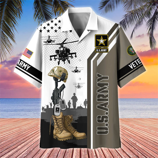 Premium US Veterans Hawaiian Shirt , Gifts For US Veterans, Gifts On Veterans Day.