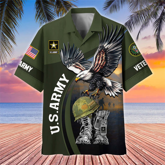 Premium US Veterans Hawaiian Shirt , Gifts For US Veterans, Gifts On Independence Day, Veterans Day.