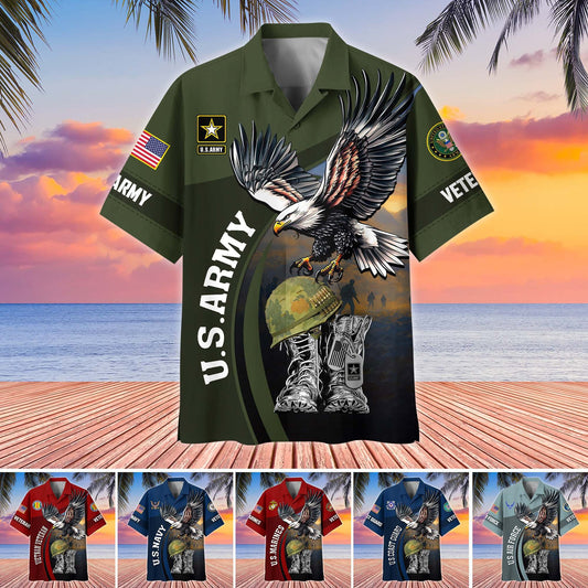 Premium US Veterans Hawaiian Shirt , Gifts For US Veterans, Gifts On Independence Day, Veterans Day.