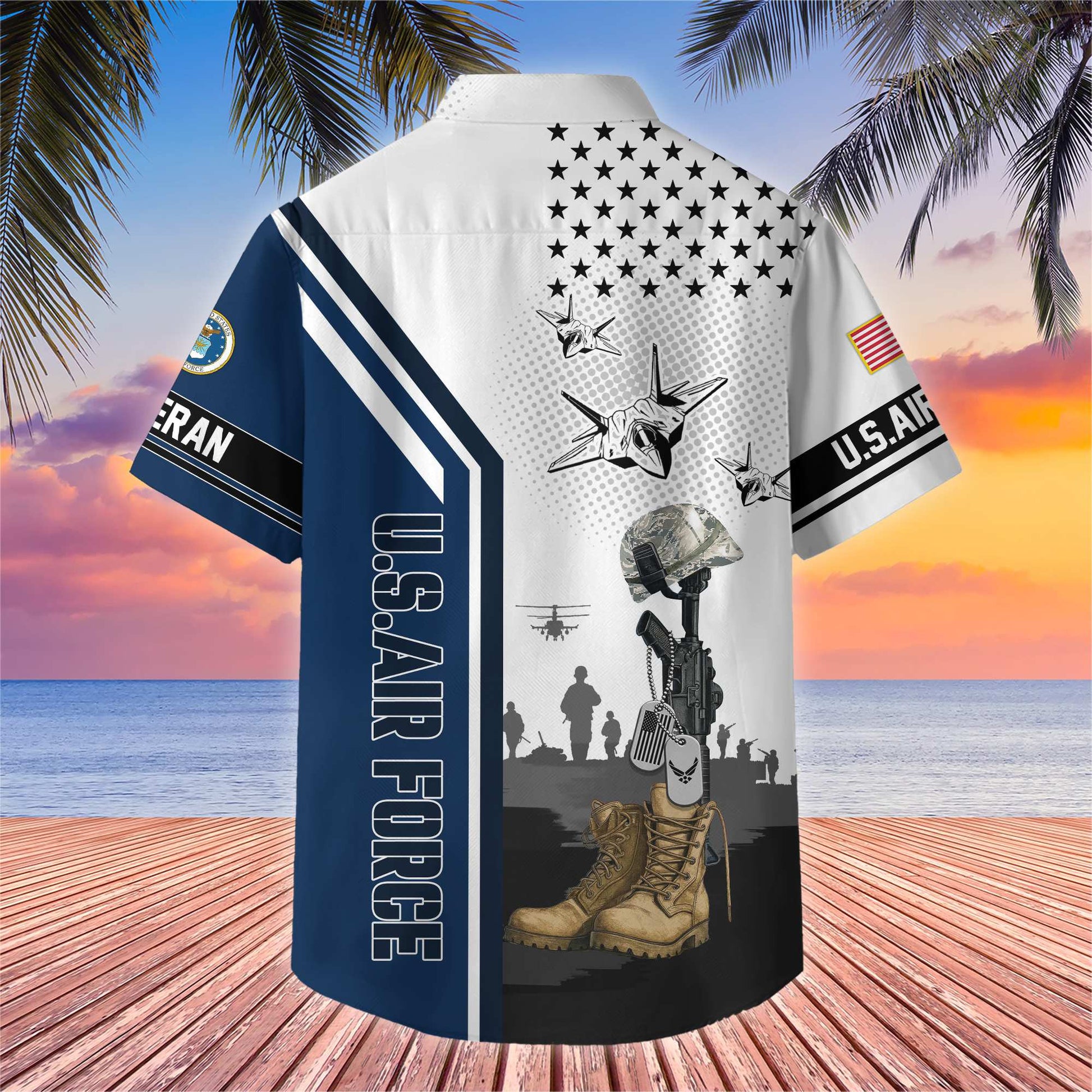 Premium US Veterans Hawaiian Shirt , Gifts For US Veterans, Gifts On Veterans Day.