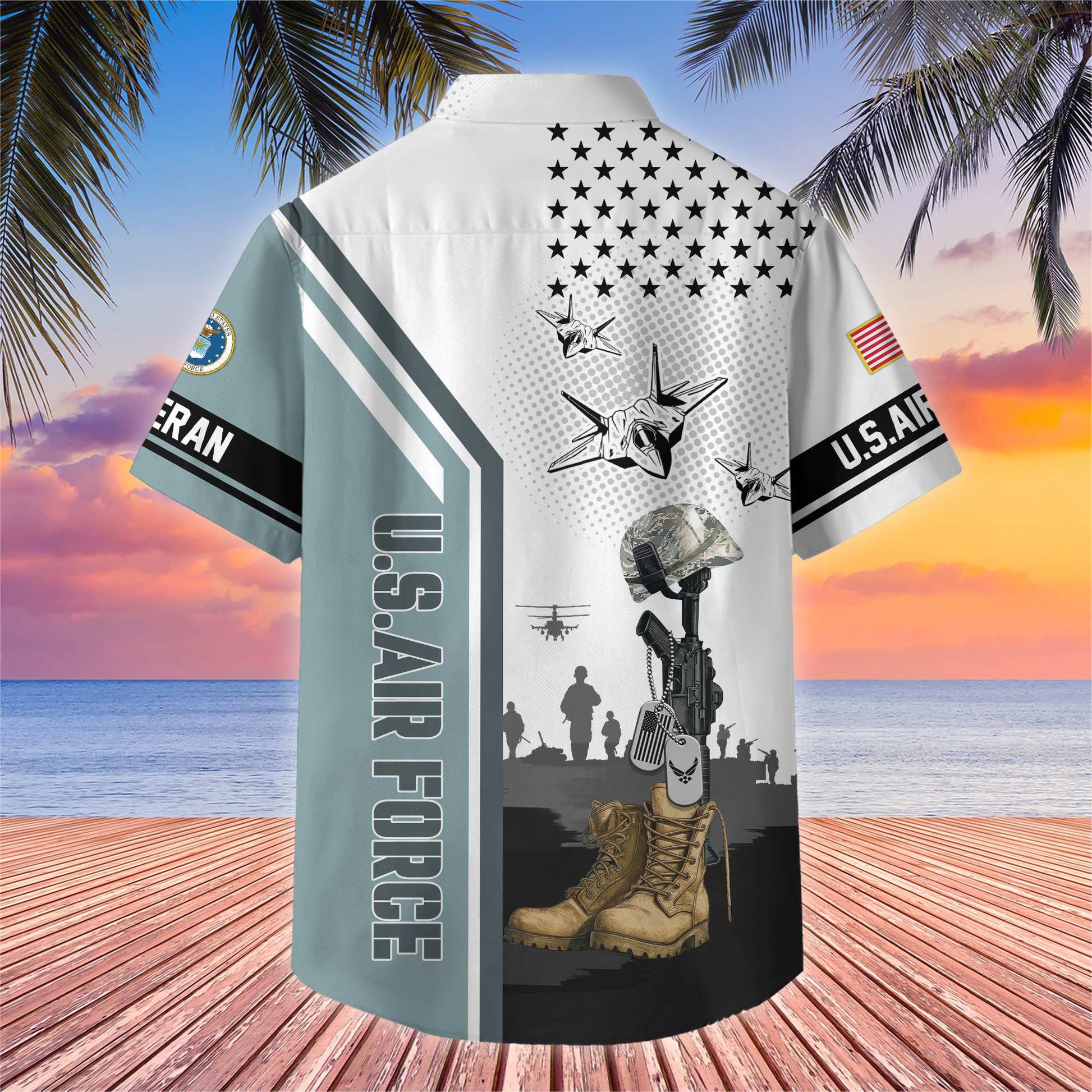 Premium US Veterans Hawaiian Shirt , Gifts For US Veterans, Gifts On Veterans Day.