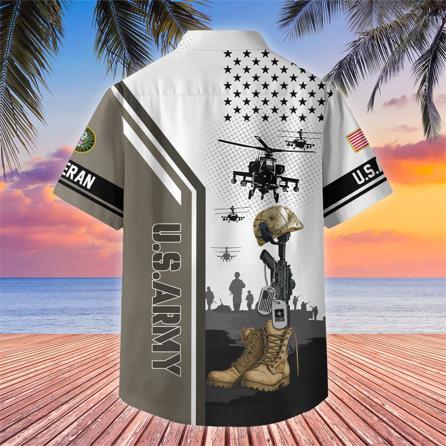 Premium US Veterans Hawaiian Shirt , Gifts For US Veterans, Gifts On Veterans Day.