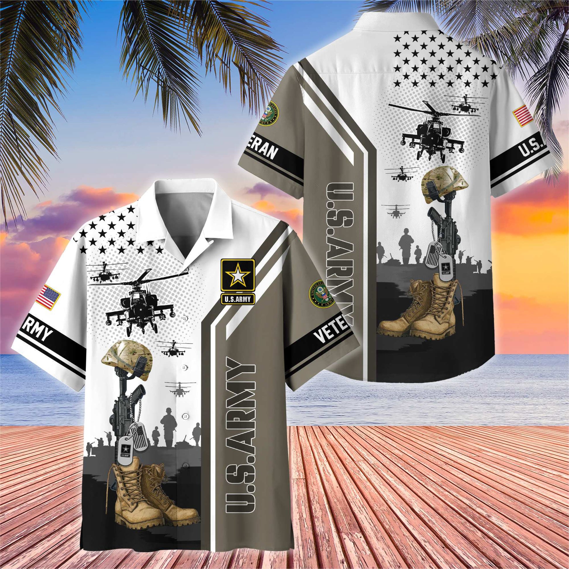 Premium US Veterans Hawaiian Shirt , Gifts For US Veterans, Gifts On Veterans Day.