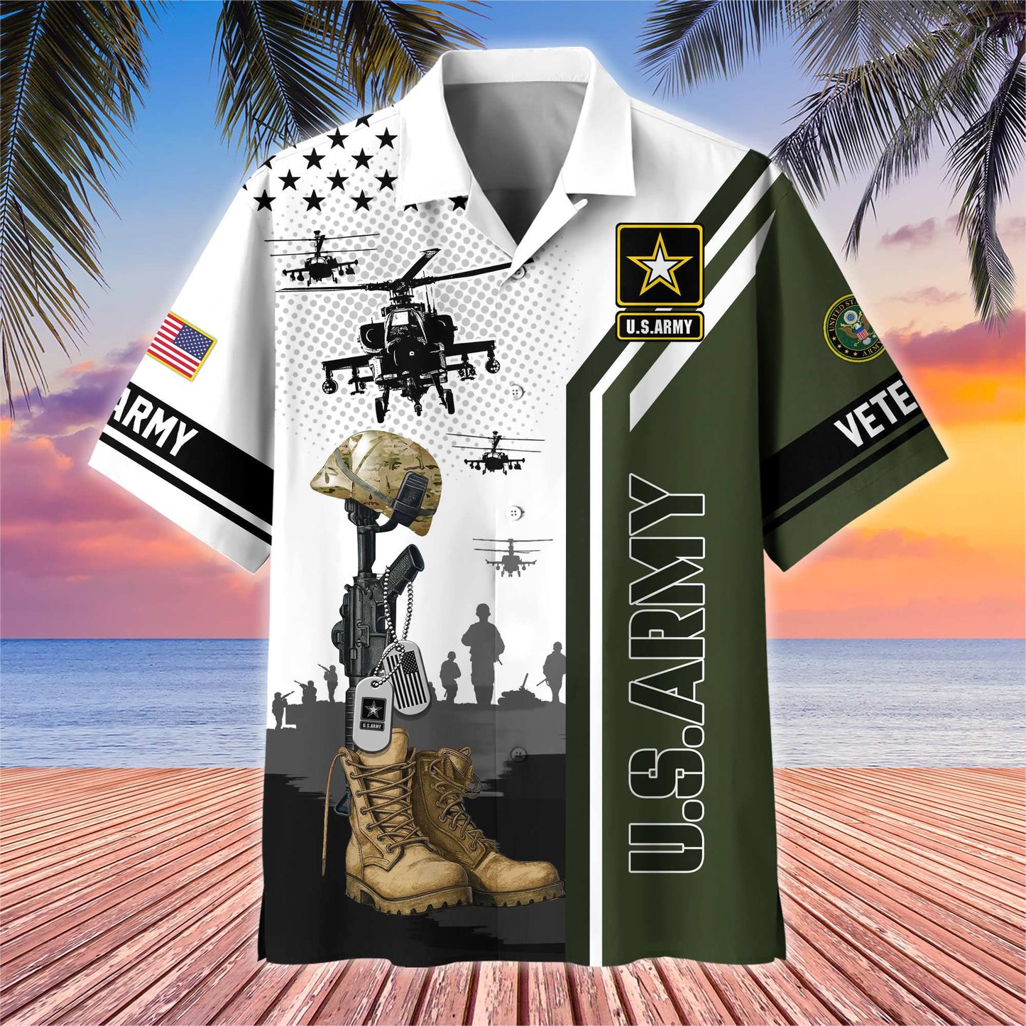 Premium US Veterans Hawaiian Shirt , Gifts For US Veterans, Gifts On Veterans Day.