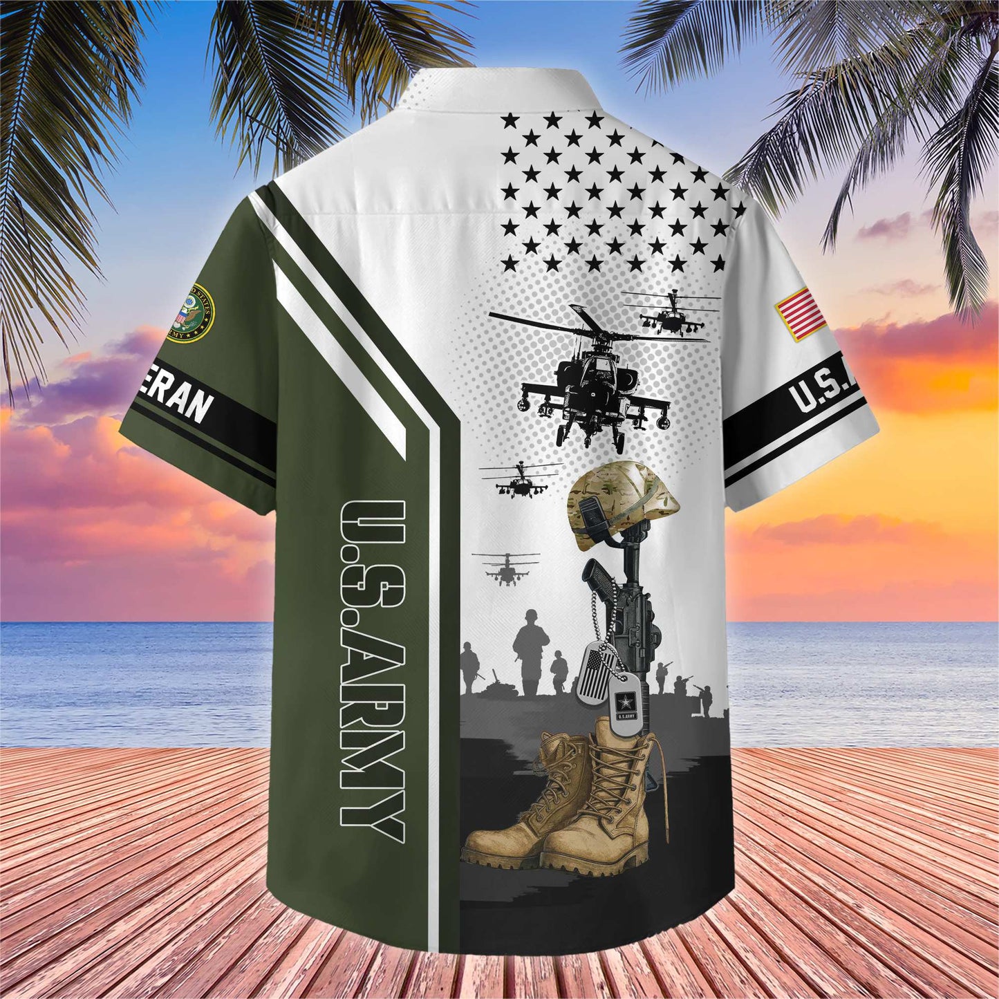 Premium US Veterans Hawaiian Shirt , Gifts For US Veterans, Gifts On Veterans Day.