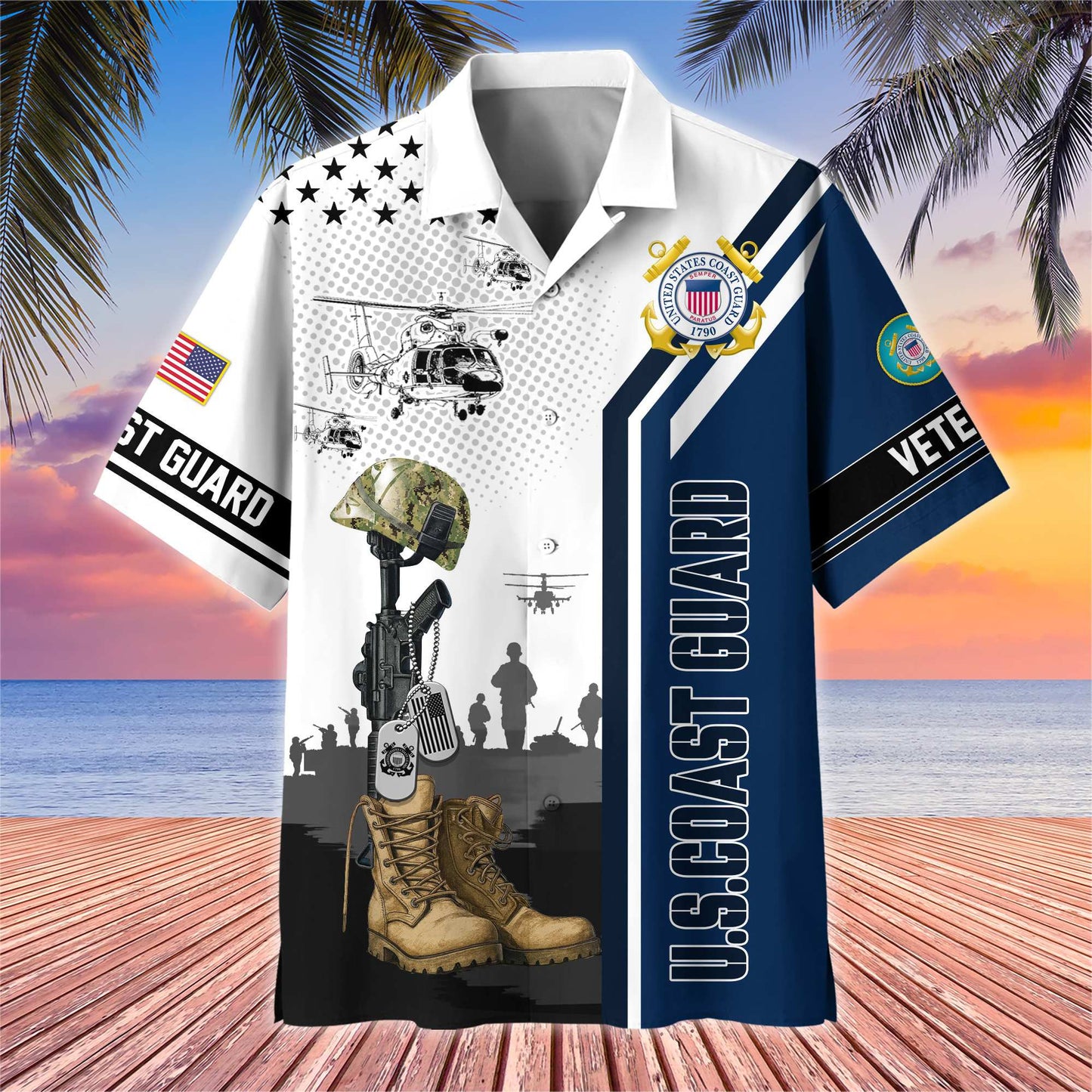 Premium US Veterans Hawaiian Shirt , Gifts For US Veterans, Gifts On Veterans Day.