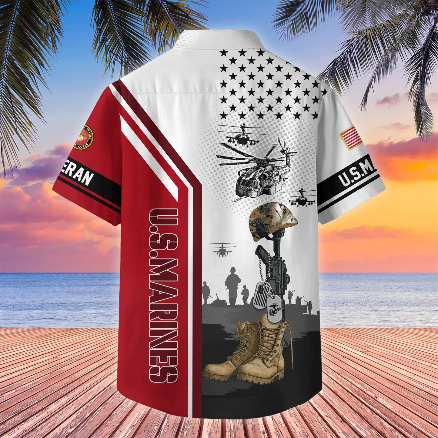 Premium US Veterans Hawaiian Shirt , Gifts For US Veterans, Gifts On Veterans Day.