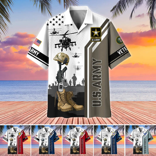 Premium US Veterans Hawaiian Shirt , Gifts For US Veterans, Gifts On Veterans Day.