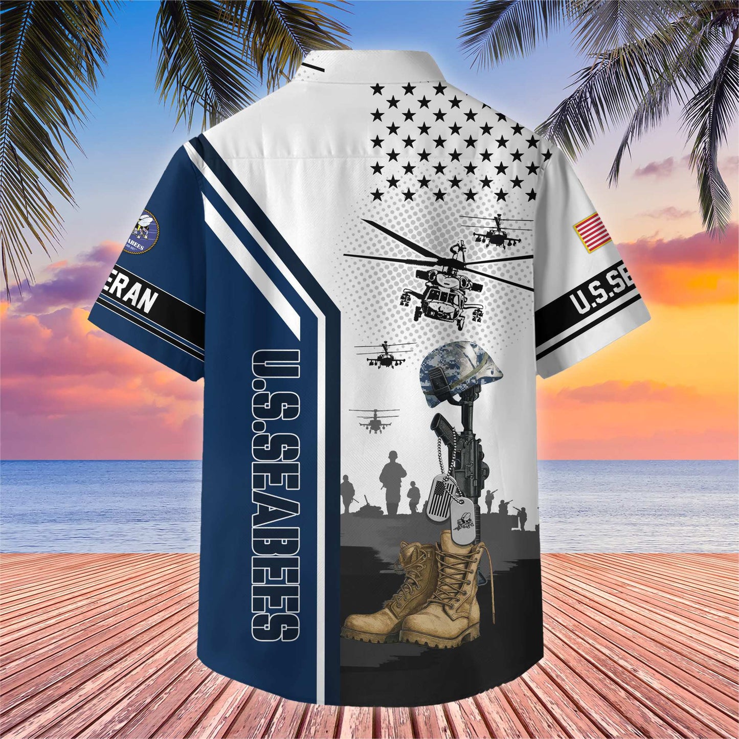 Premium US Veterans Hawaiian Shirt , Gifts For US Veterans, Gifts On Veterans Day.