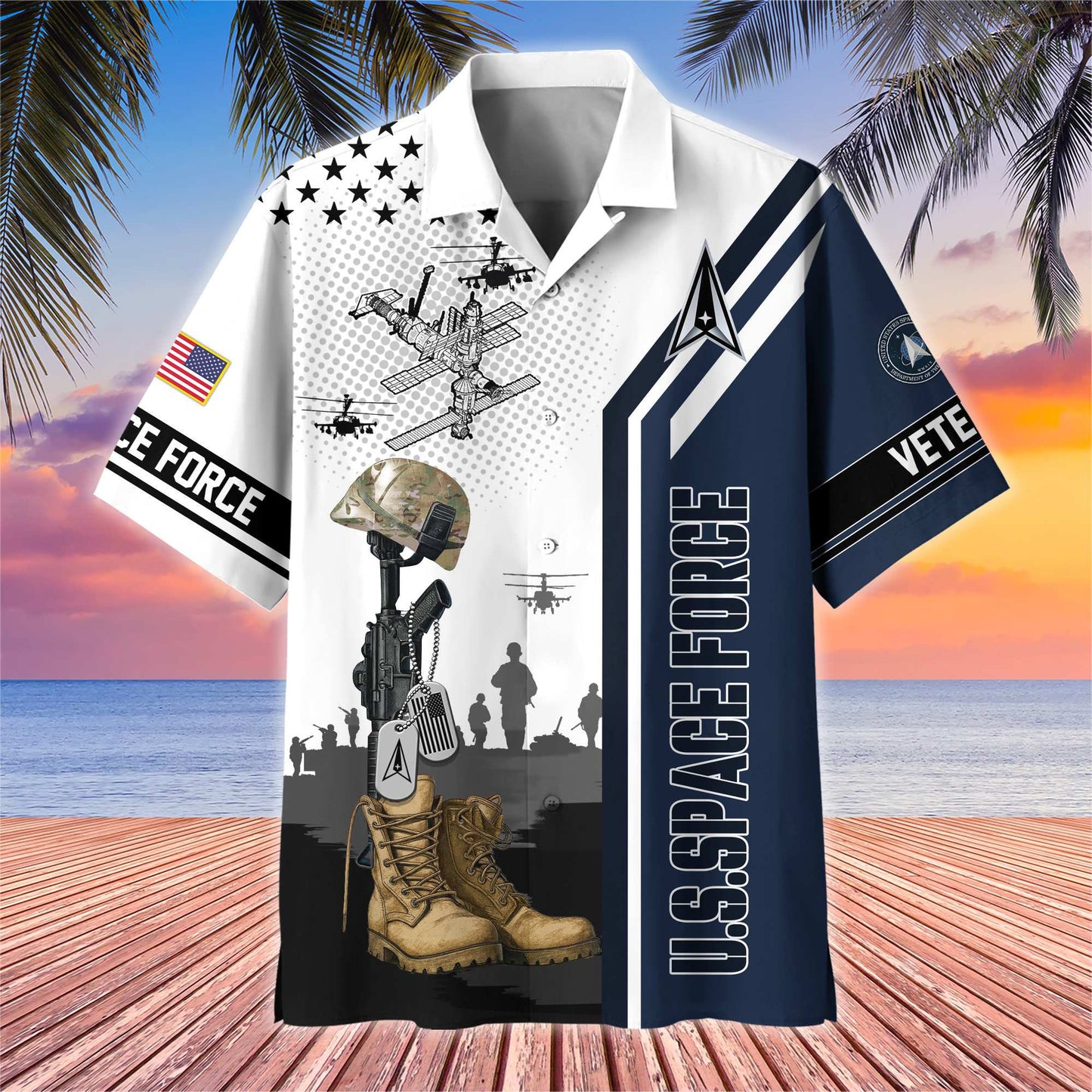 Premium US Veterans Hawaiian Shirt , Gifts For US Veterans, Gifts On Veterans Day.