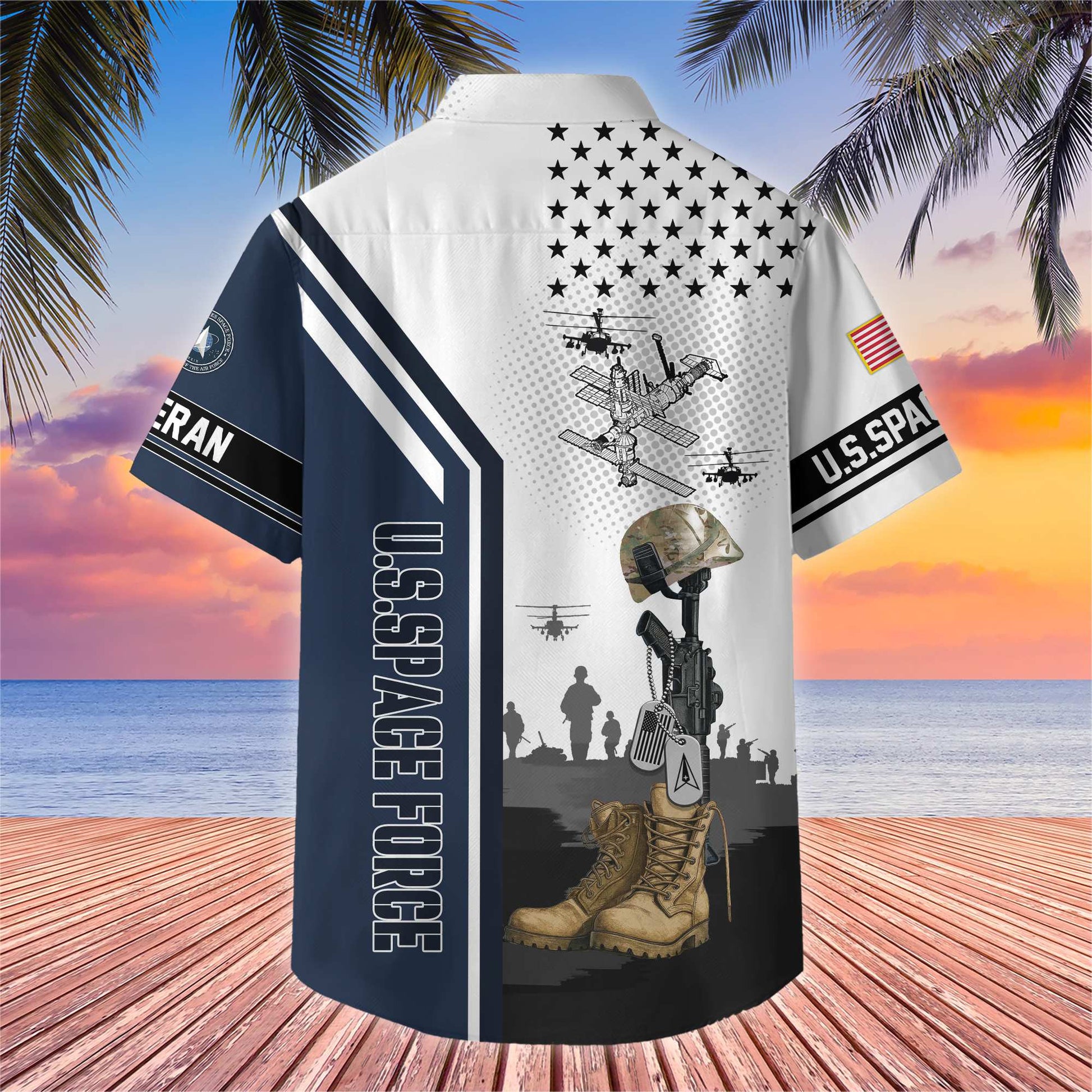 Premium US Veterans Hawaiian Shirt , Gifts For US Veterans, Gifts On Veterans Day.