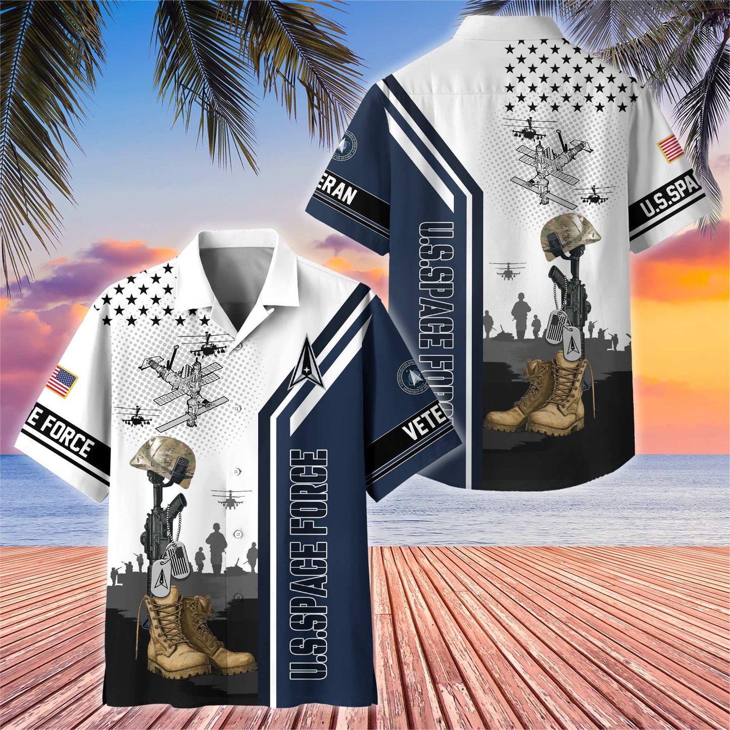 Premium US Veterans Hawaiian Shirt , Gifts For US Veterans, Gifts On Veterans Day.