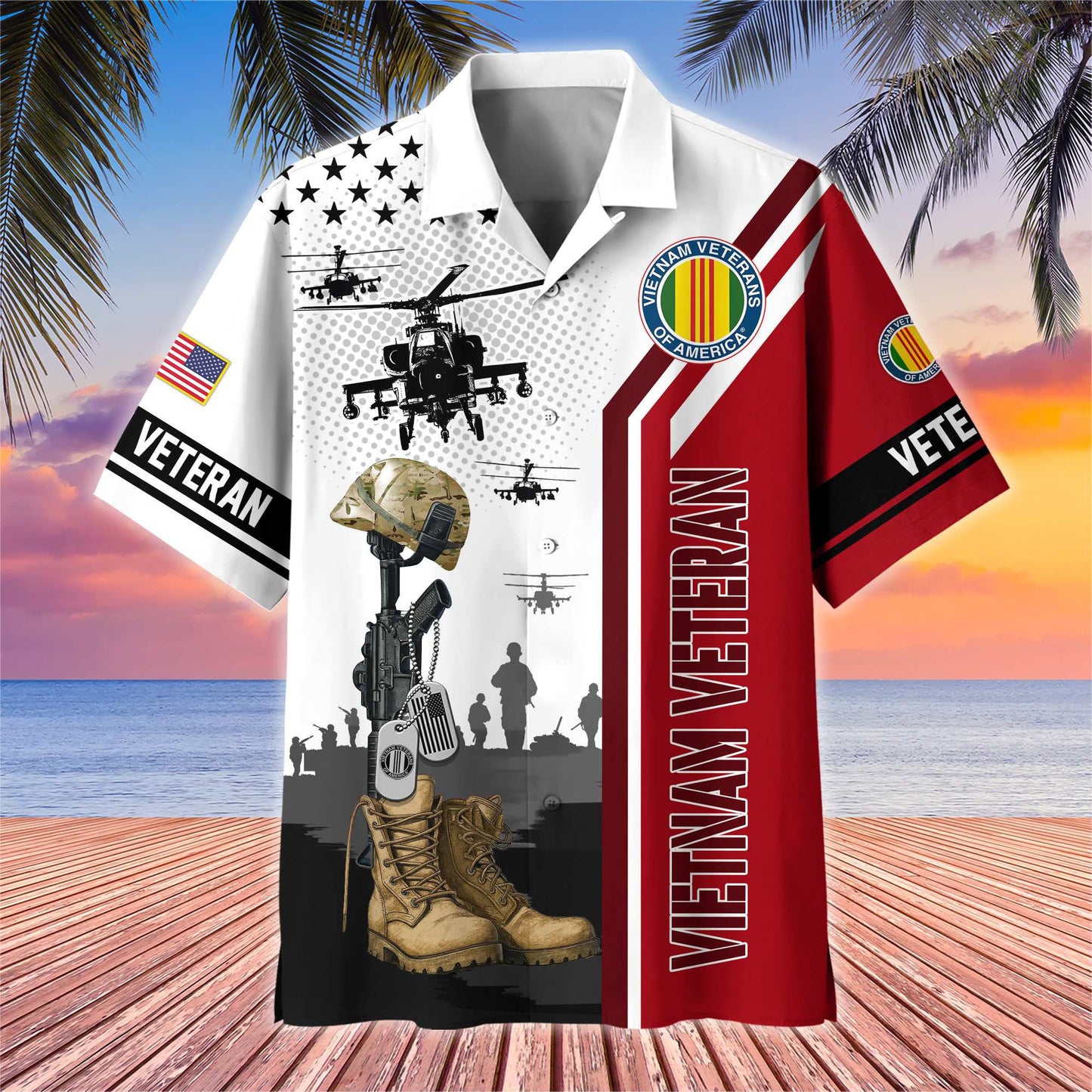 Premium US Veterans Hawaiian Shirt , Gifts For US Veterans, Gifts On Veterans Day.