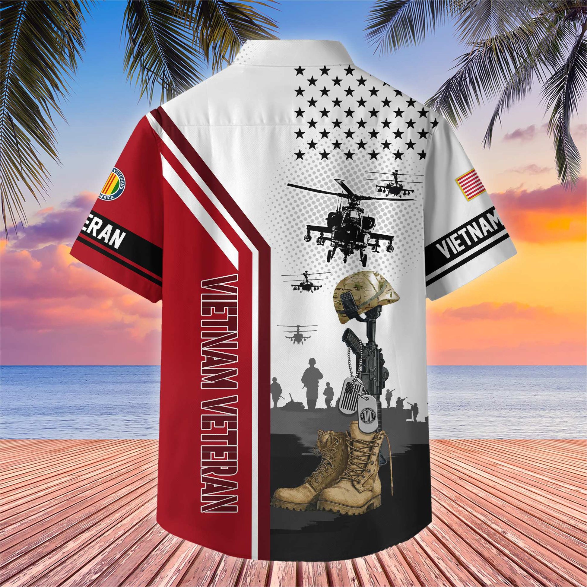 Premium US Veterans Hawaiian Shirt , Gifts For US Veterans, Gifts On Veterans Day.