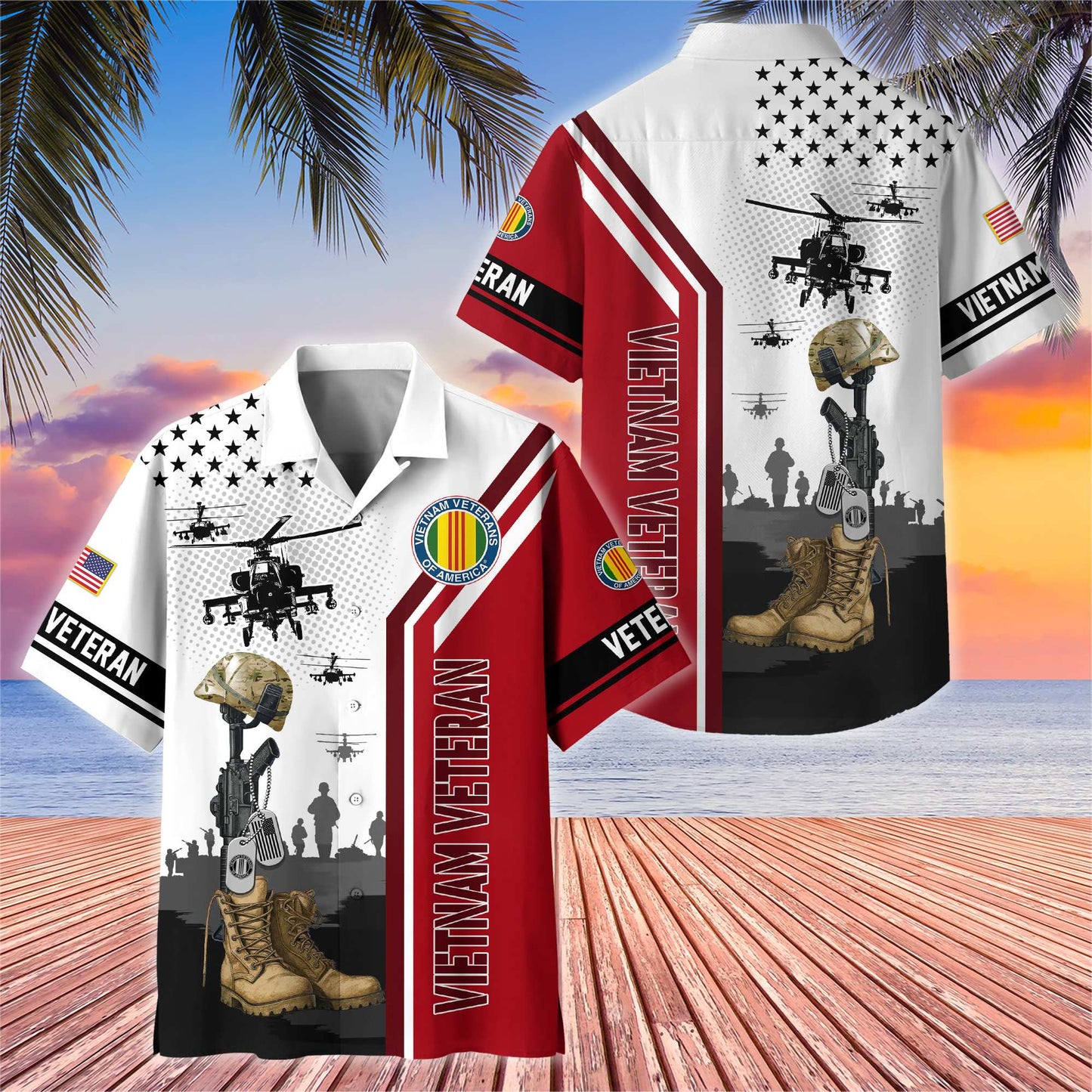 Premium US Veterans Hawaiian Shirt , Gifts For US Veterans, Gifts On Veterans Day.