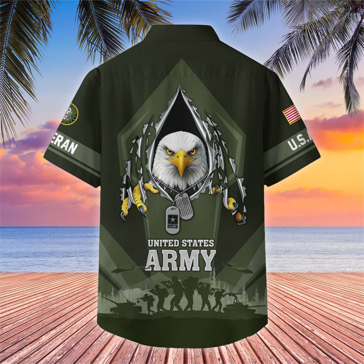 Premium US Veterans Hawaiian Shirt , Gifts For US Veterans, Gifts On Veterans Day.