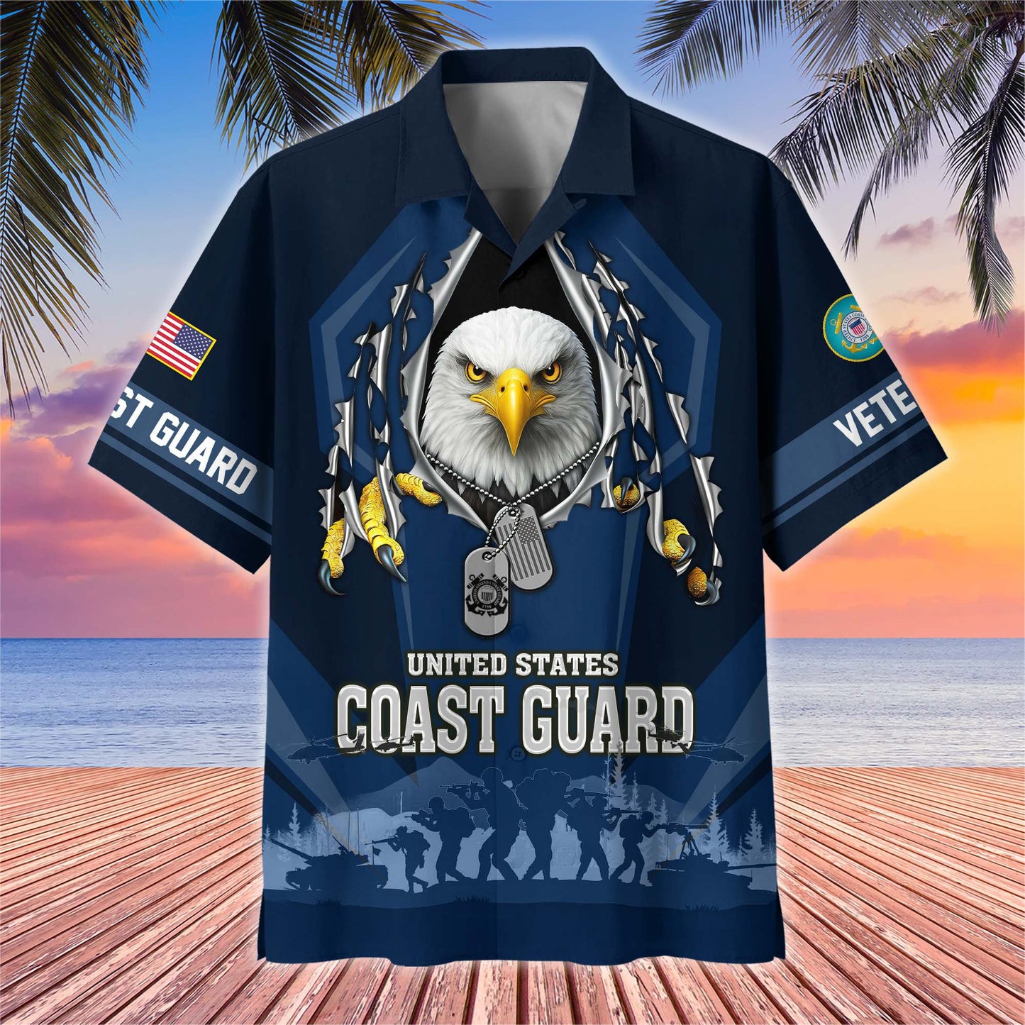 Premium US Veterans Hawaiian Shirt , Gifts For US Veterans, Gifts On Veterans Day.