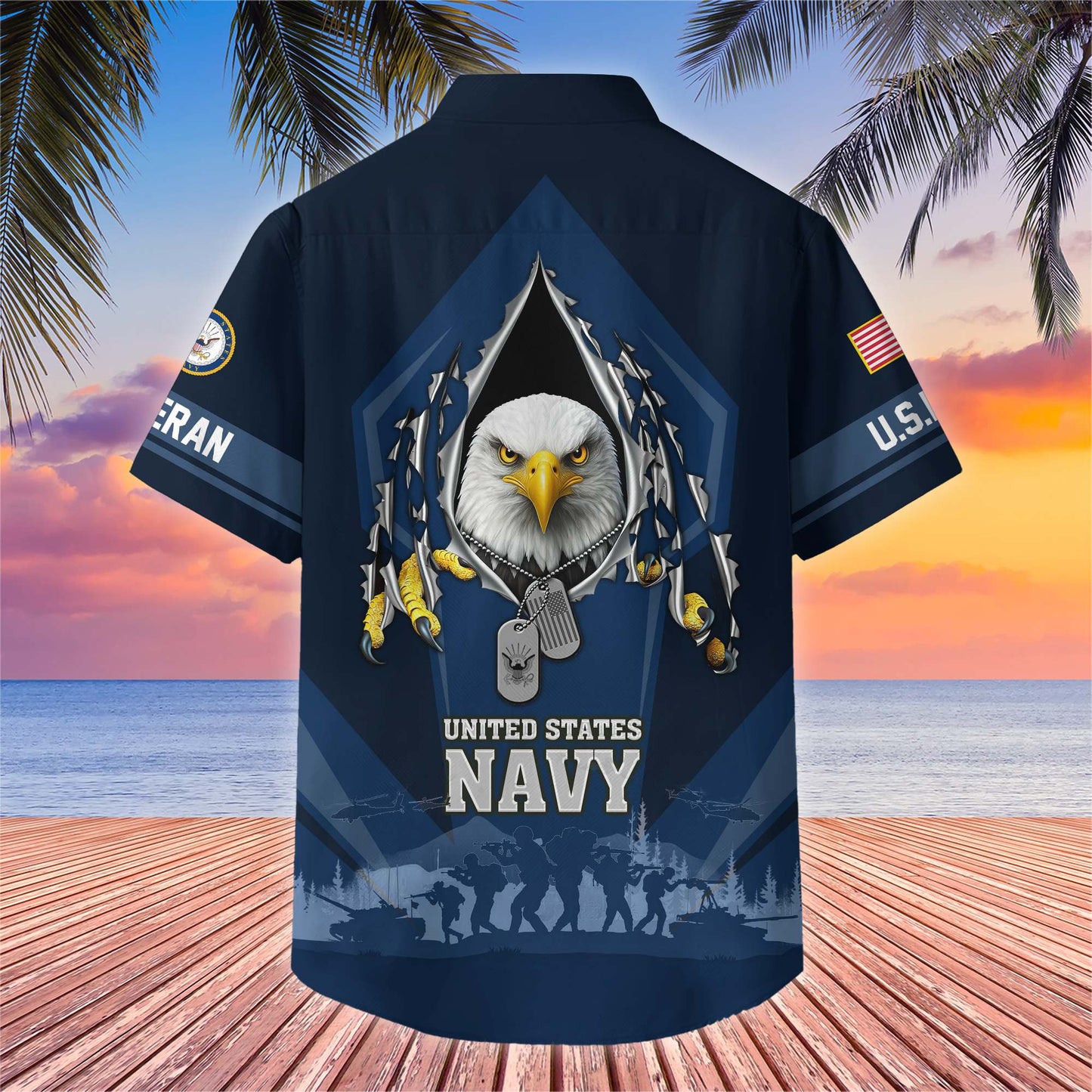 Premium US Veterans Hawaiian Shirt , Gifts For US Veterans, Gifts On Veterans Day.