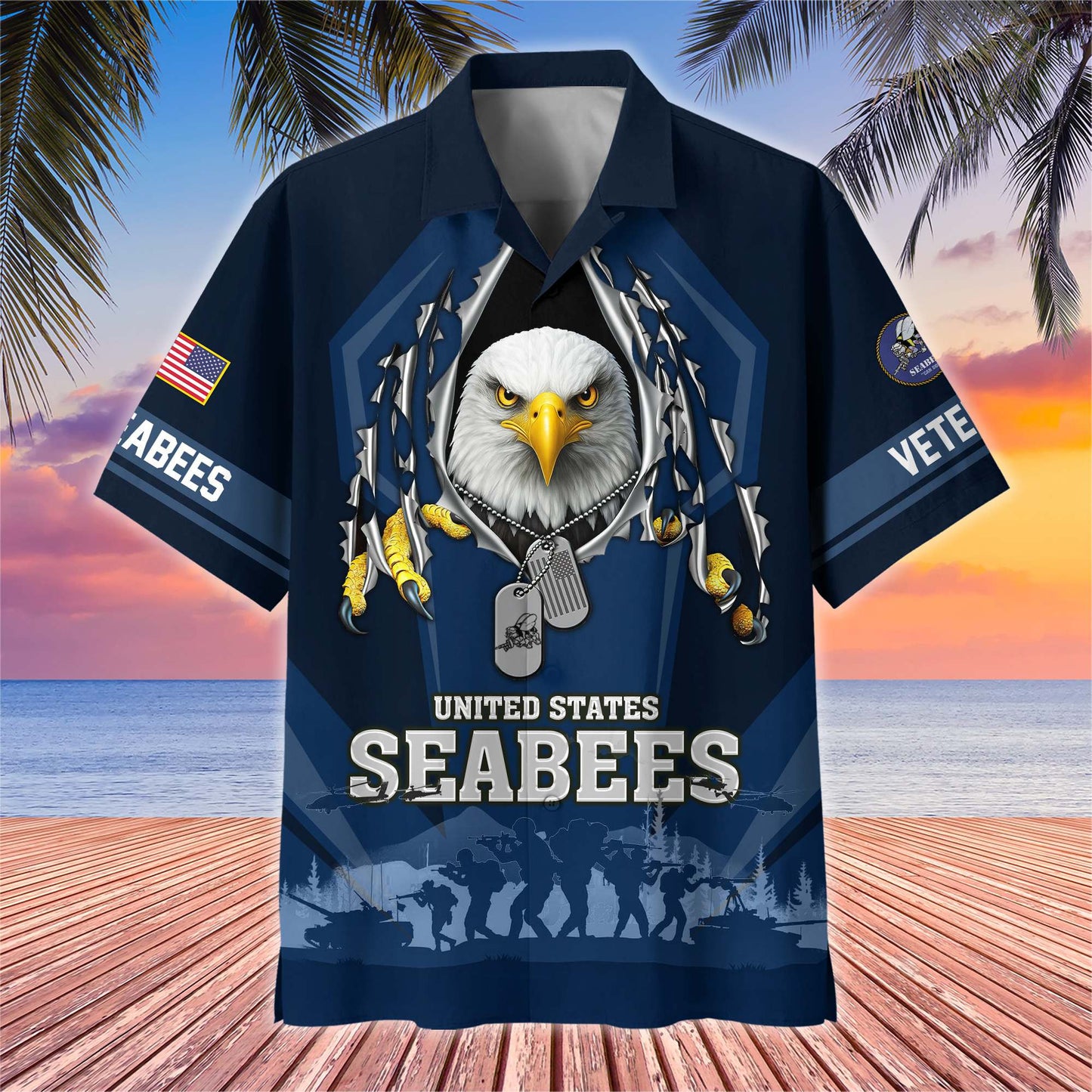 Premium US Veterans Hawaiian Shirt , Gifts For US Veterans, Gifts On Veterans Day.