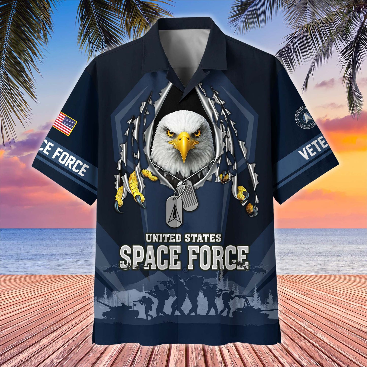 Premium US Veterans Hawaiian Shirt , Gifts For US Veterans, Gifts On Veterans Day.