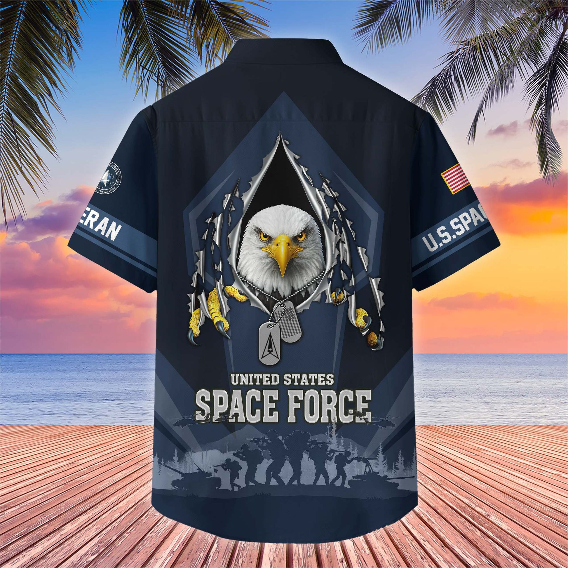 Premium US Veterans Hawaiian Shirt , Gifts For US Veterans, Gifts On Veterans Day.