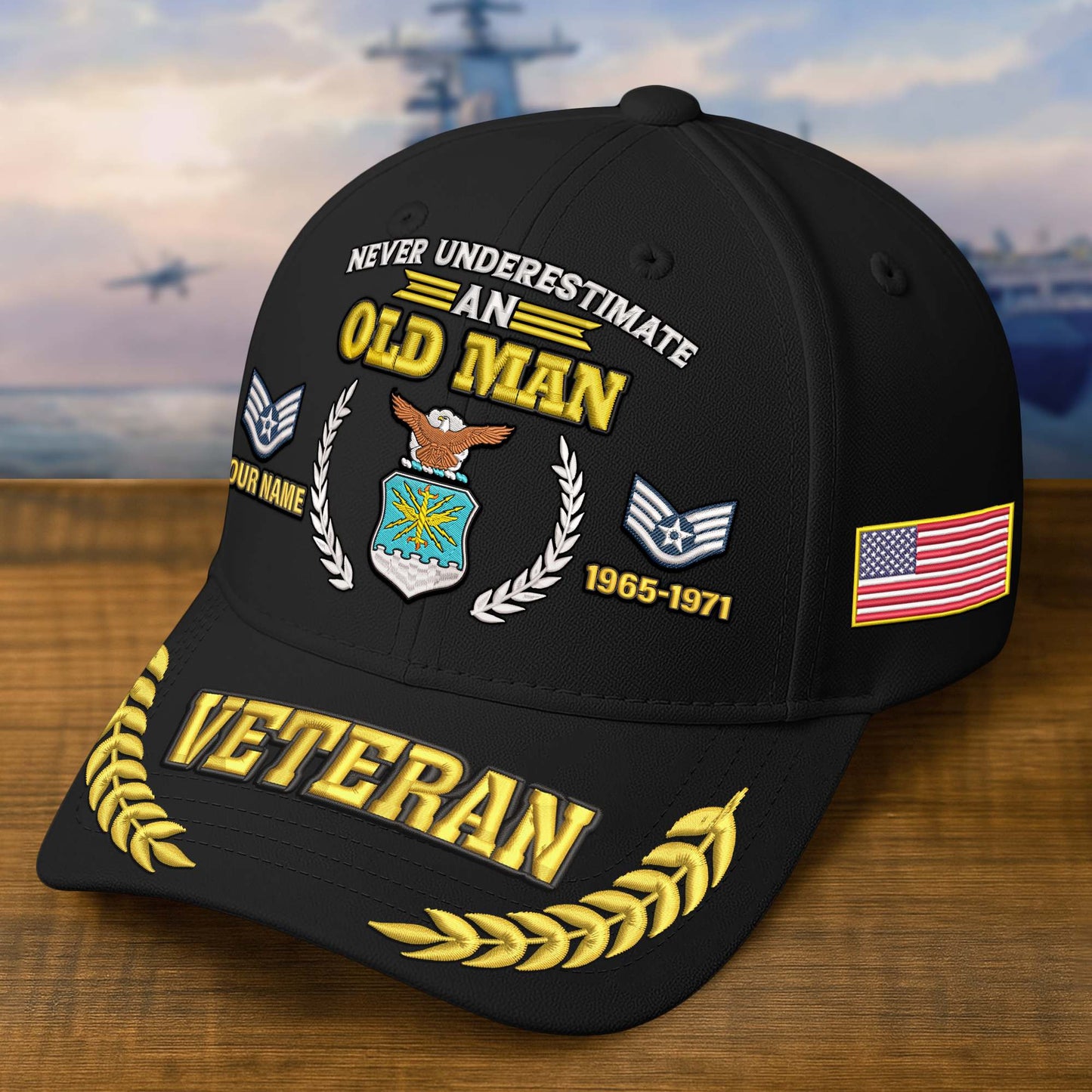 Premium Embroidered US Veterans Hats, Custom Name, Rank & Year, Gifts for US Veterans, Gifts on Veterans Day