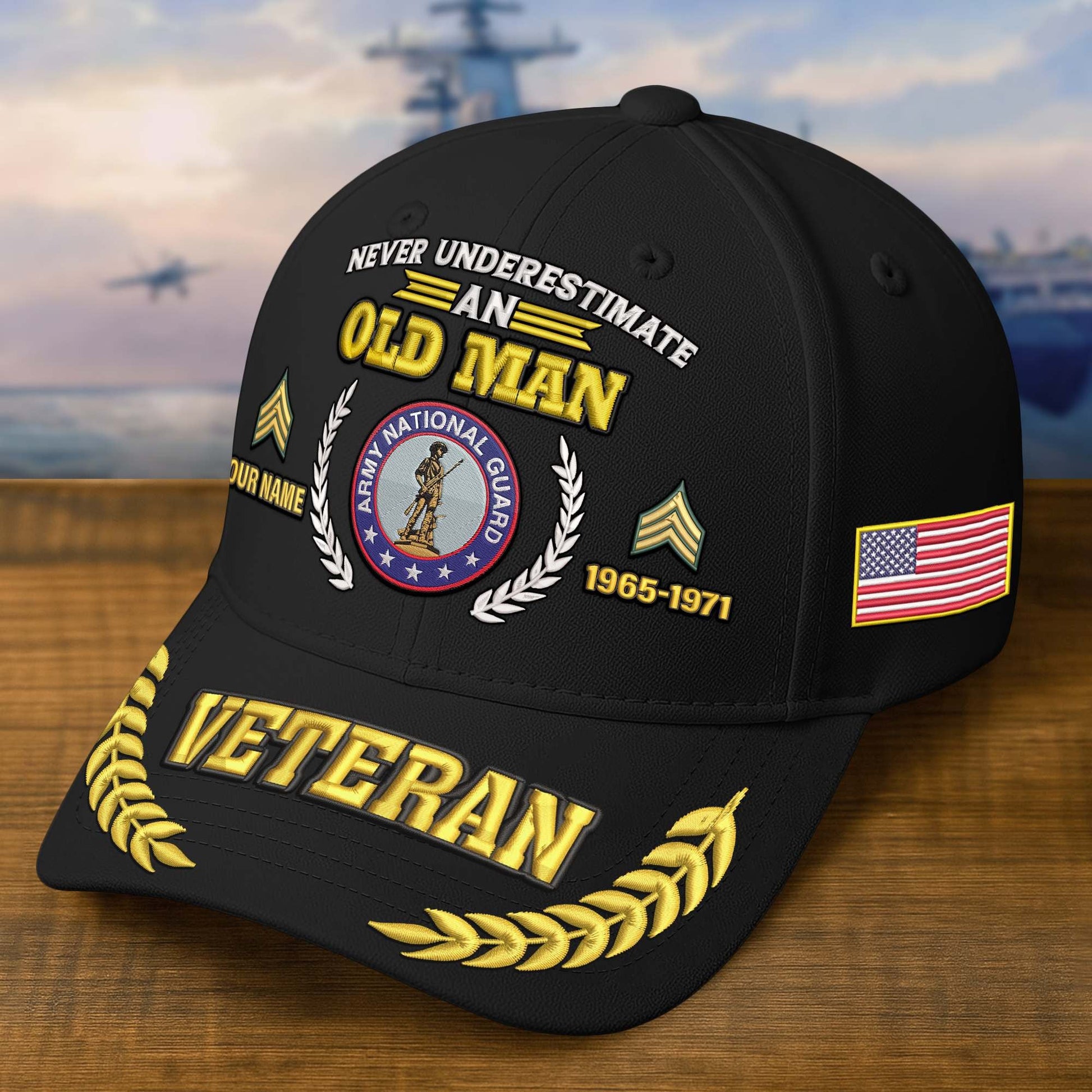 Premium Embroidered US Veterans Hats, Custom Name, Rank & Year, Gifts for US Veterans, Gifts on Veterans Day