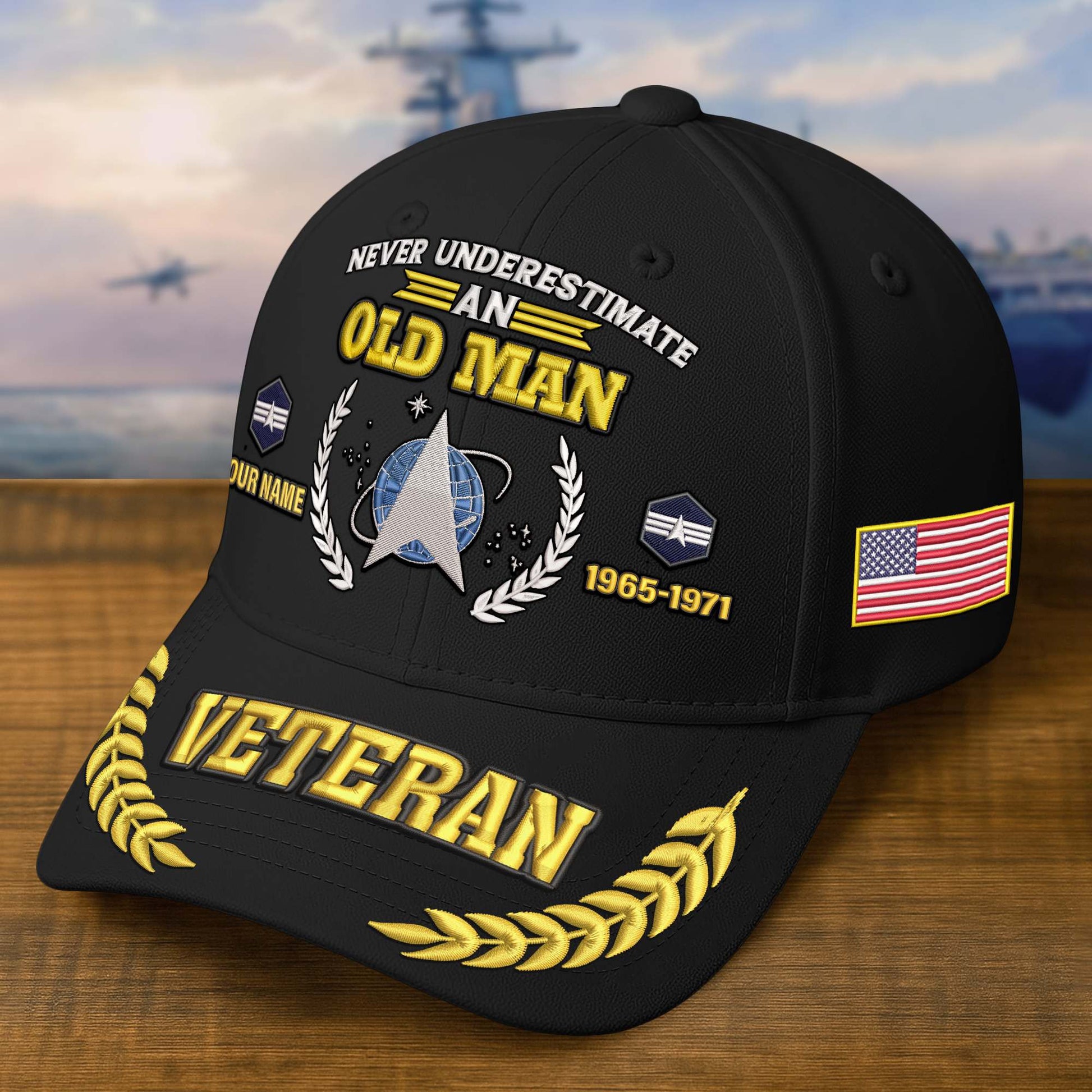 Premium Embroidered US Veterans Hats, Custom Name, Rank & Year, Gifts for US Veterans, Gifts on Veterans Day